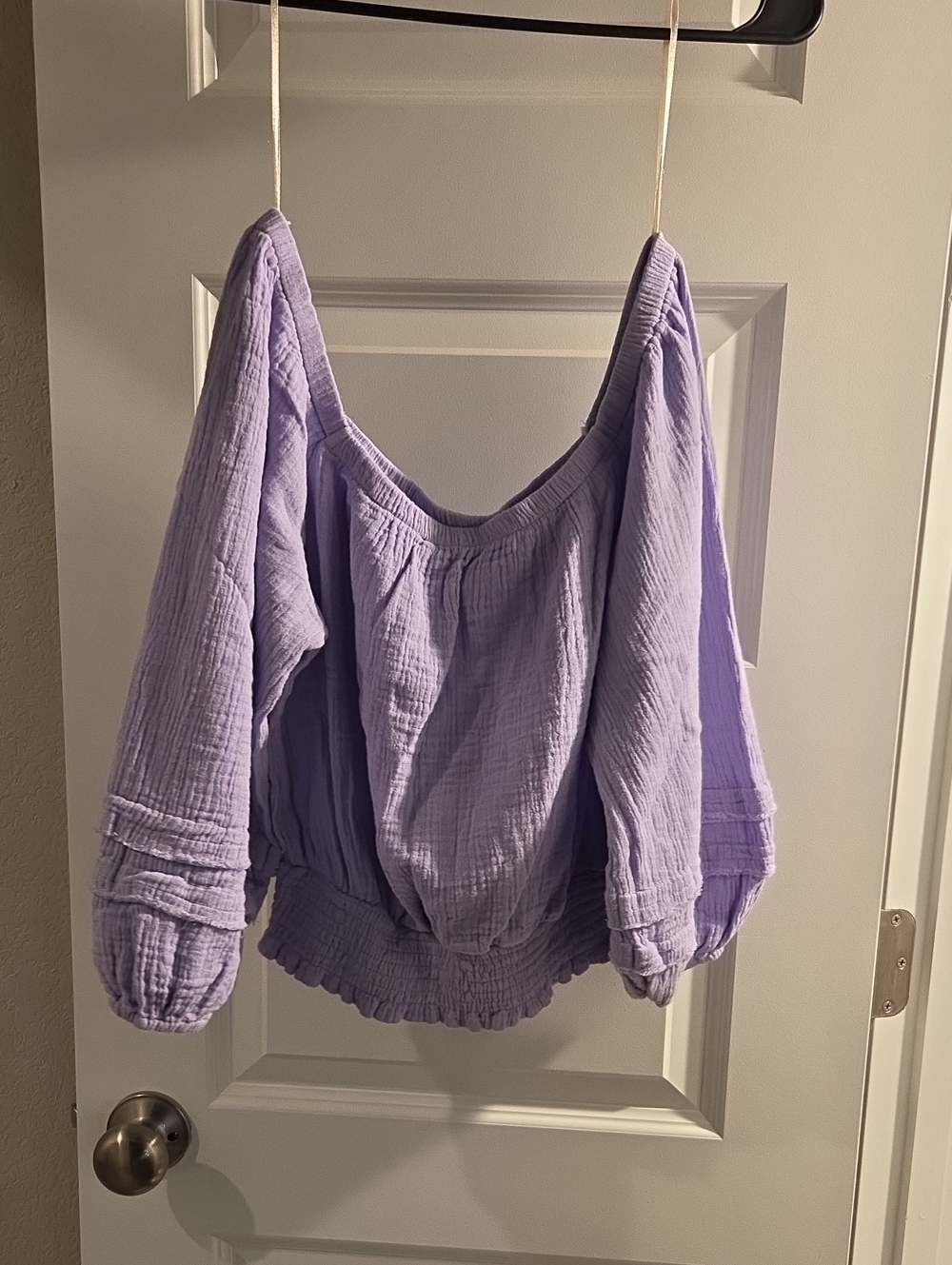 Umgee Lavender Off-Shoulder Peasant Top